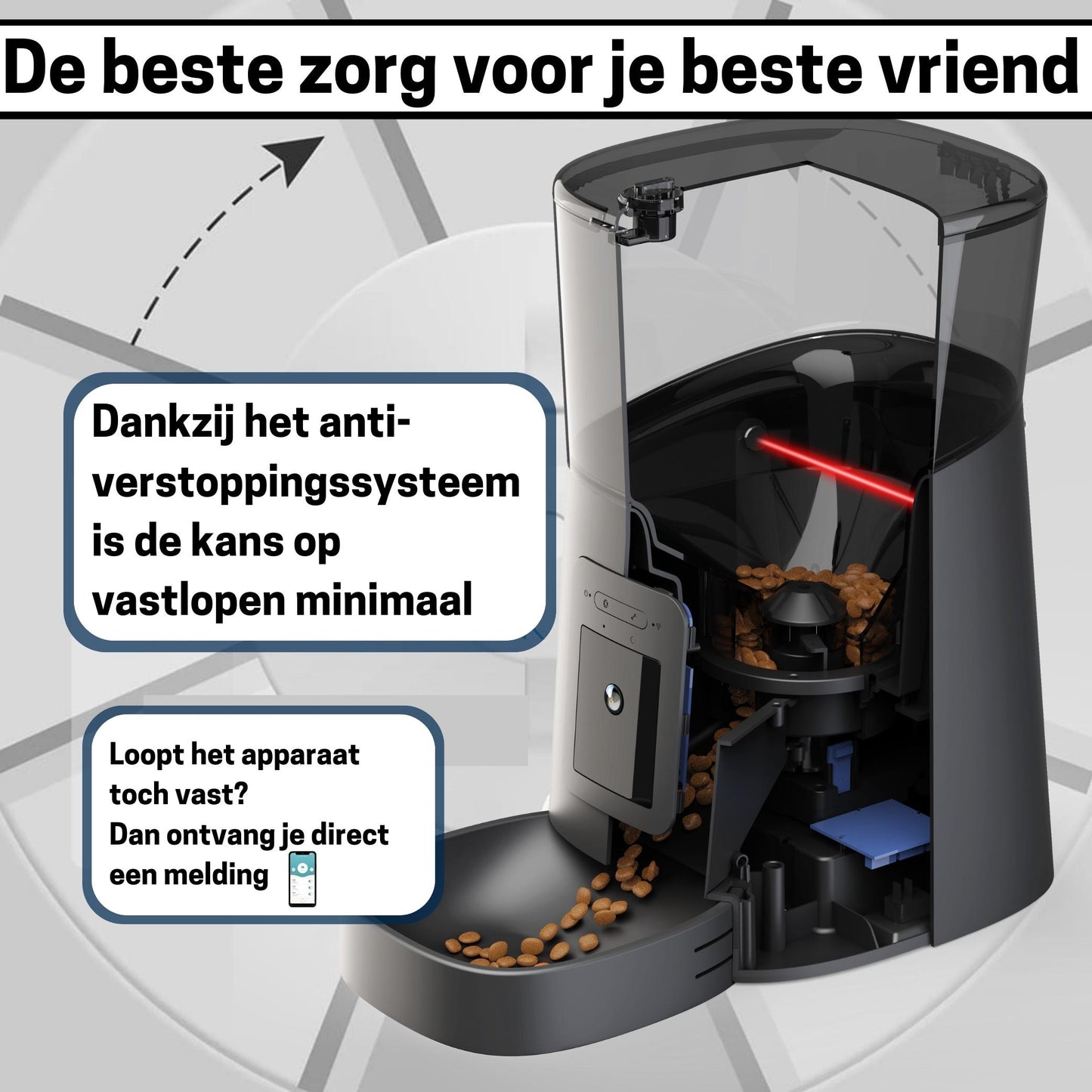 Huisdier Voerautomaat met Camera en Audio - Zwart