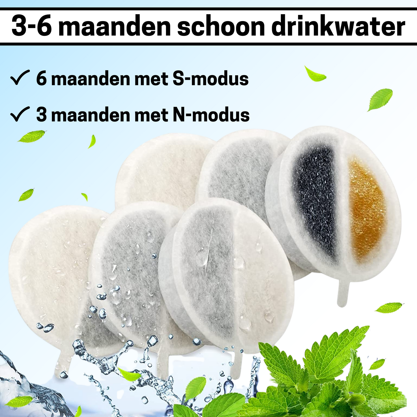 Huisdier Drinkfontein Filters - 6 stuks - Navullingset voor Drinkfontein
