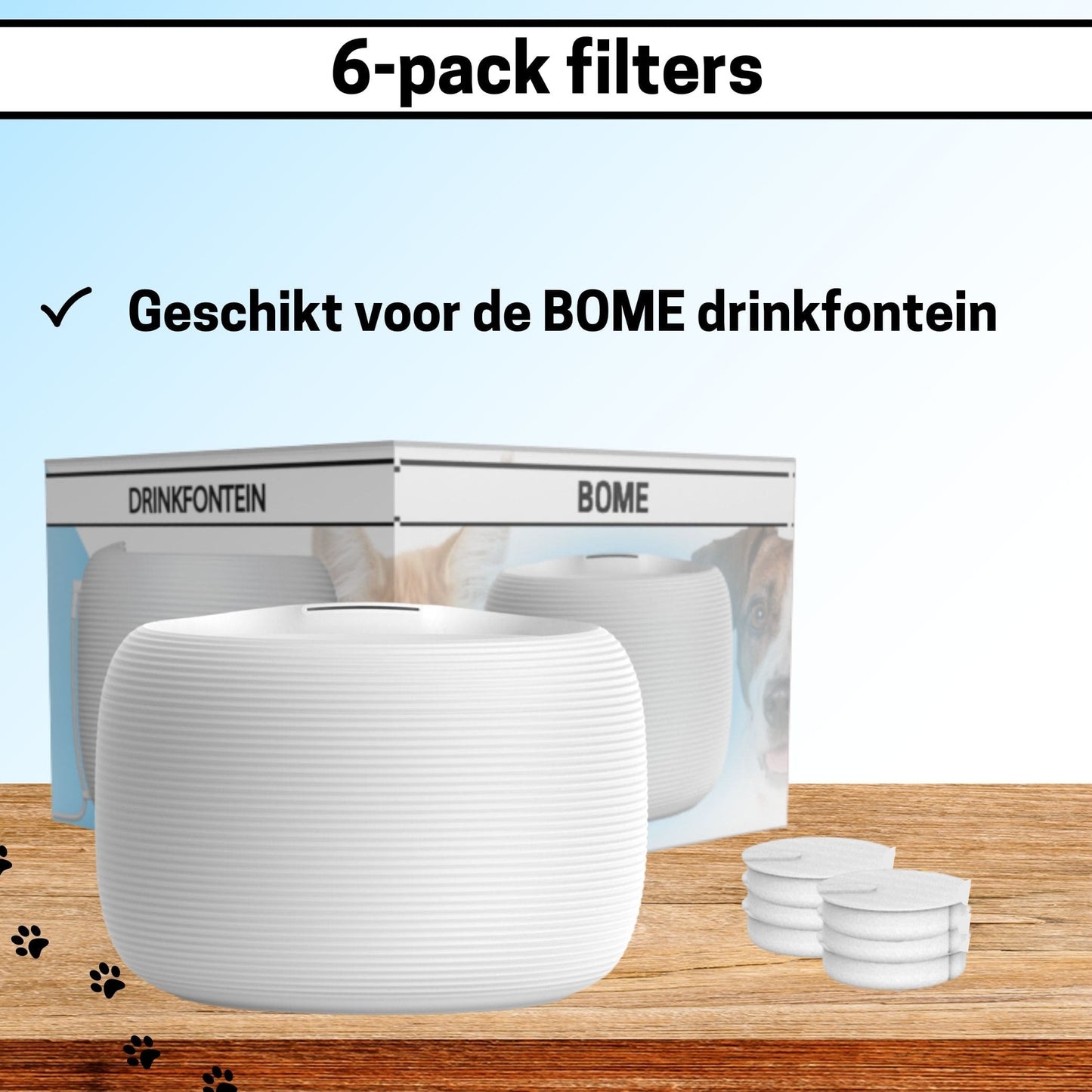 Drinkfontein Filters - 6 stuks - Navullingset voor Drinkfontein
