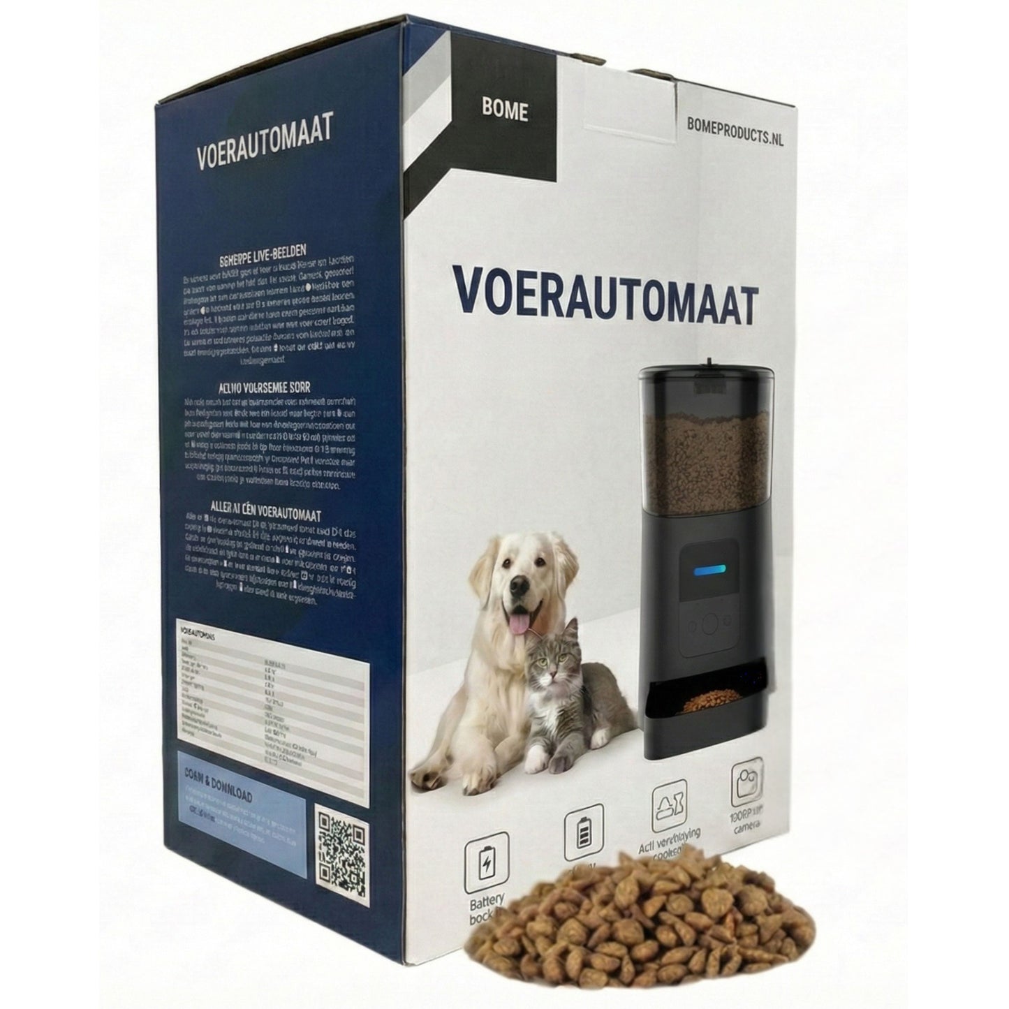 Voerautomaat - App en Audio - Automatische Voerbak Kat - Zwart