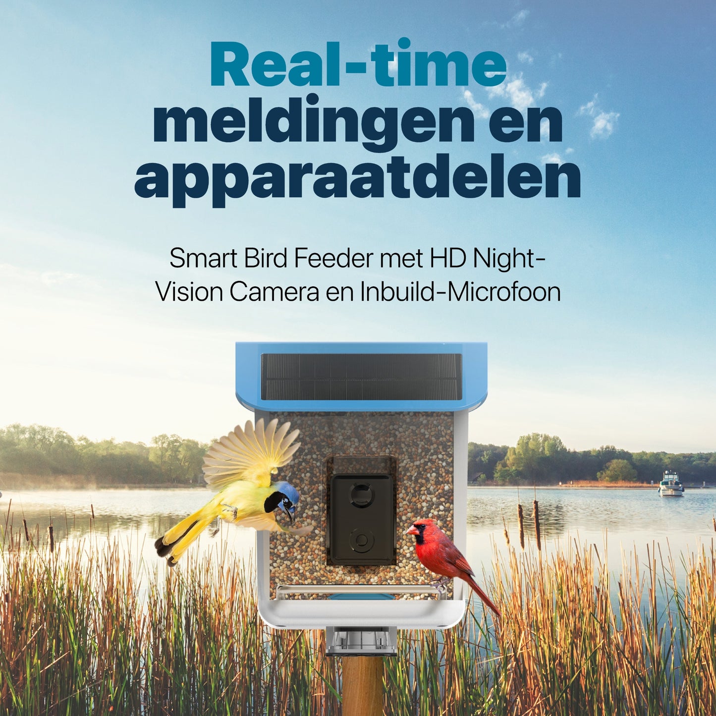 Vogelvoederhuisje - Camera en Audio - AI Vogelherkenning - Hangend