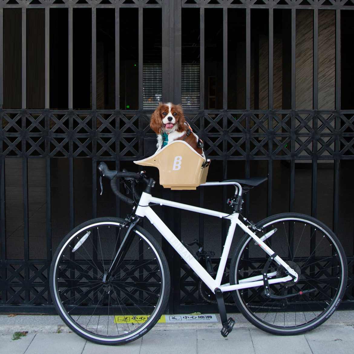 B&B Canine Copilot Crème Beige - Fietszitje voor huisdieren