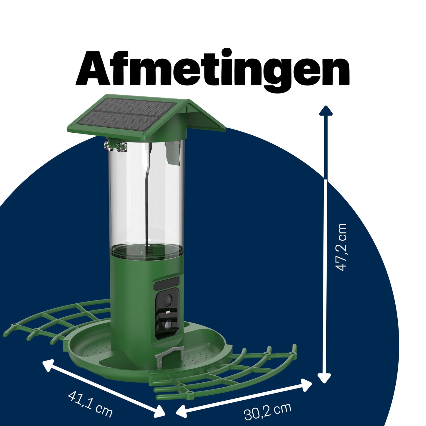 Vogelvoedersilo - 2K HD Camera - AI Vogelherkenning - Dubbel Zonnepaneel