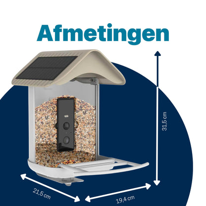 Vogelvoederhuisje - 2K HD Camera - AI Vogelherkenning - Dubbel Zonnepaneel