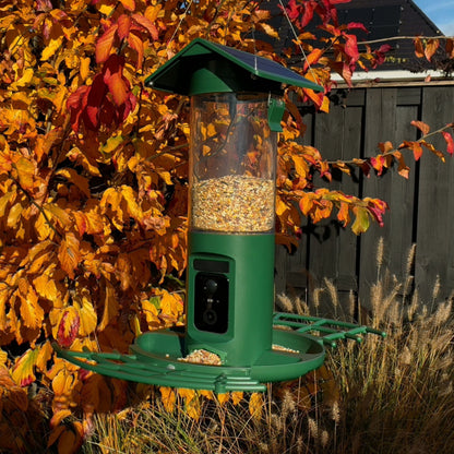 Vogelvoedersilo - 2K HD Camera - AI Vogelherkenning - Dubbel Zonnepaneel