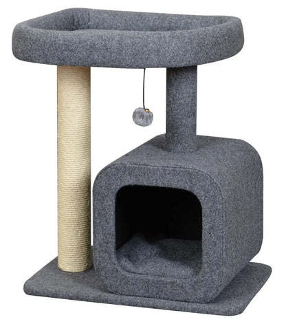 Krabpaal voor katten met huisje - 2 niveaus en gezellige slaapplek