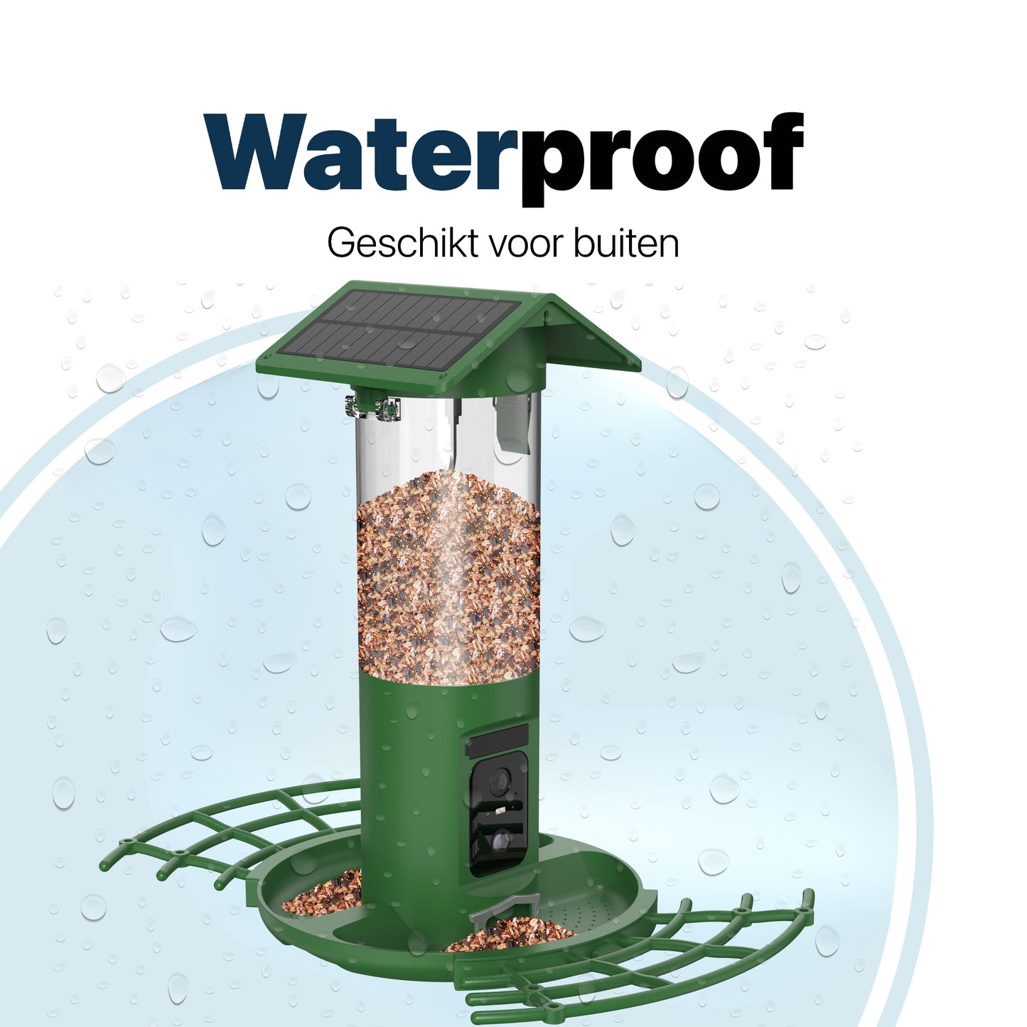 Vogelvoedersilo - 2K HD Camera - AI Vogelherkenning - Dubbel Zonnepaneel