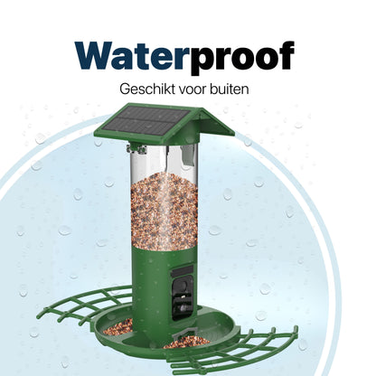 Vogelvoedersilo - 2K HD Camera - AI Vogelherkenning - Dubbel Zonnepaneel