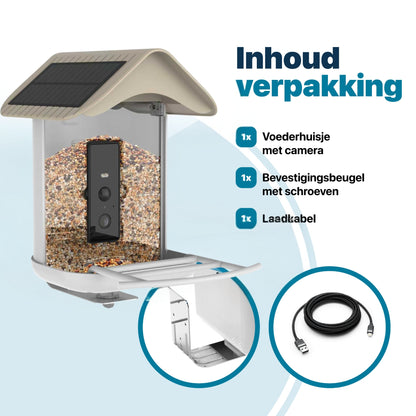 Vogelvoederhuisje - 2K HD Camera - AI Vogelherkenning - Dubbel Zonnepaneel