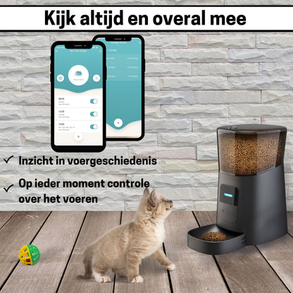 Huisdier Voerautomaat met App en Audio - Zwart