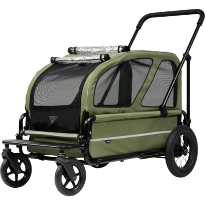 AirBuggy Carriage Set Moss Green – De Ultieme Luxe Hondenbuggy