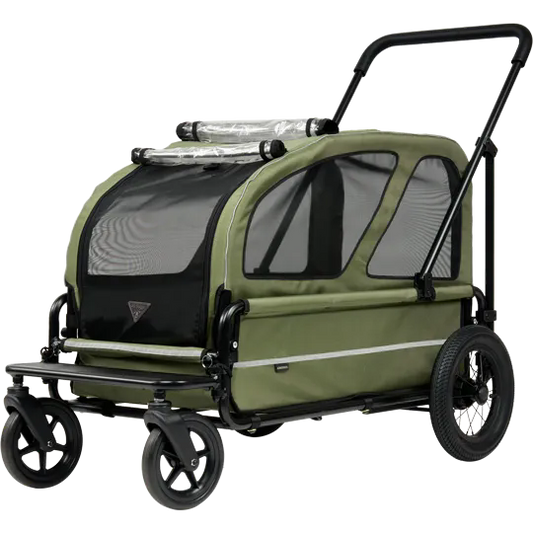 AirBuggy Carriage Set Moss Green – De Ultieme Luxe Hondenbuggy