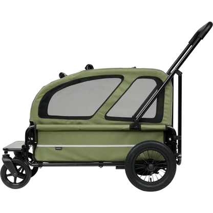 AirBuggy Carriage Set Moss Green – De Ultieme Luxe Hondenbuggy
