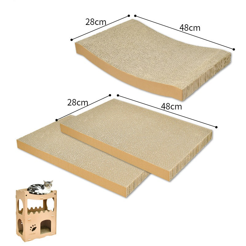 Set van 3 krabplanken voor kattenhuis