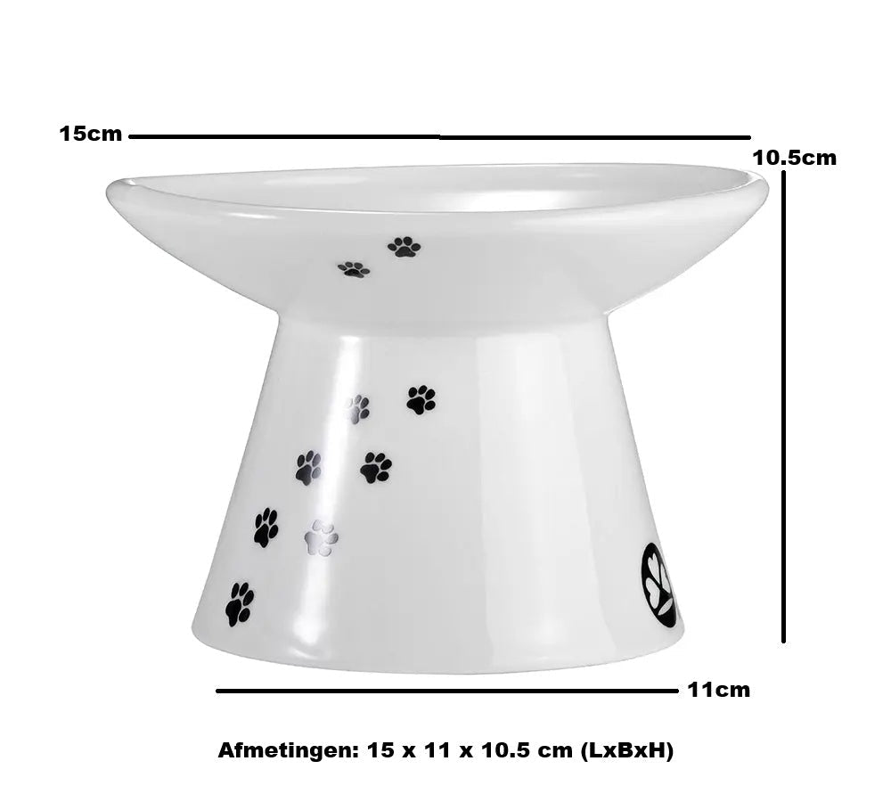 Luxe Verhoogde Kattenvoerbak - Ergonomisch & Porselein
