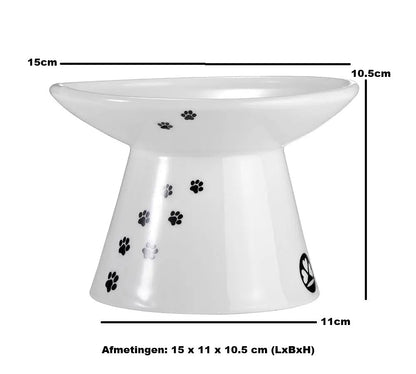 Luxe Verhoogde Kattenvoerbak - Ergonomisch & Porselein