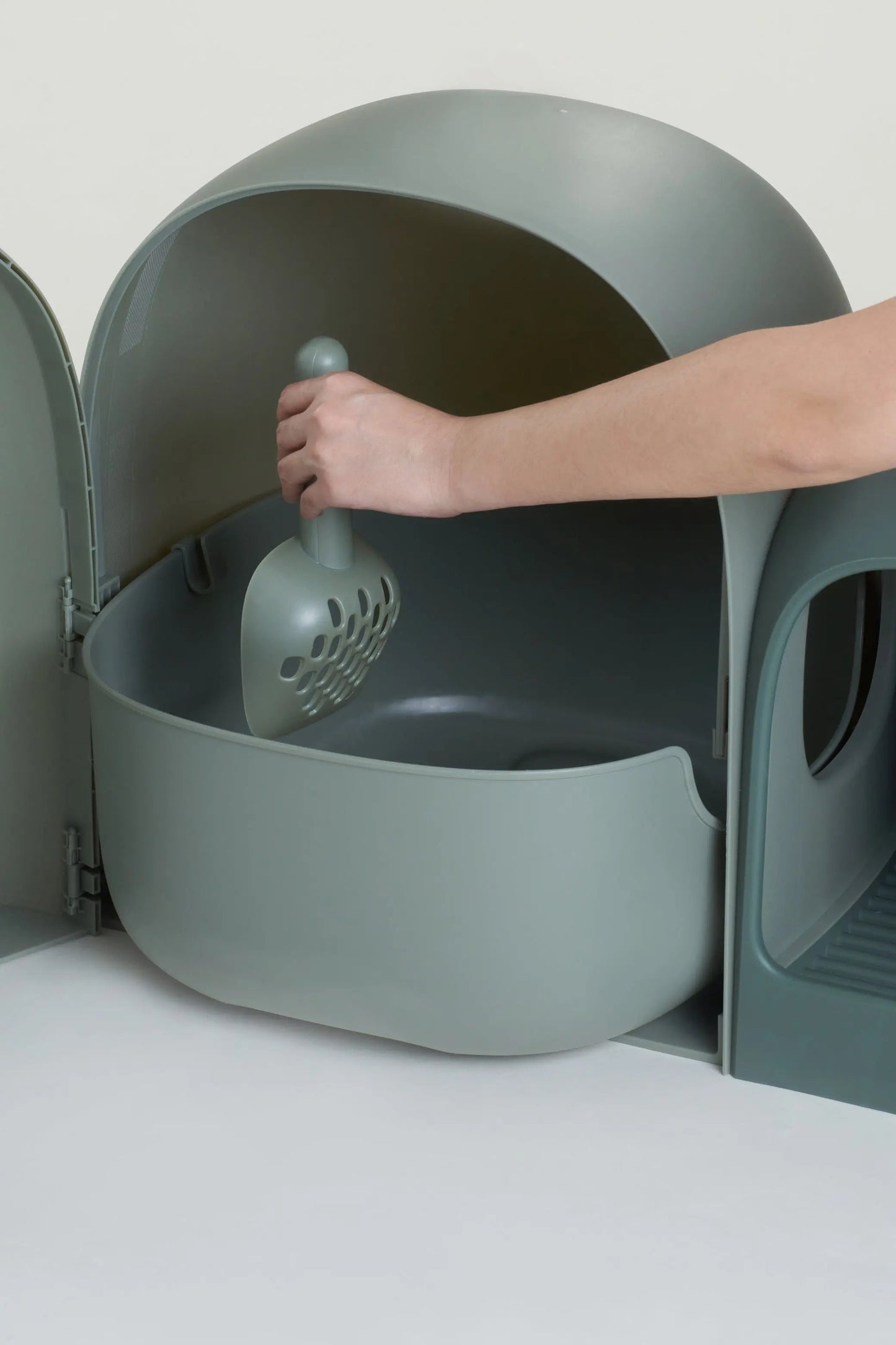 Design Kattenbak met schepje - Lek en geurvrij - Groen