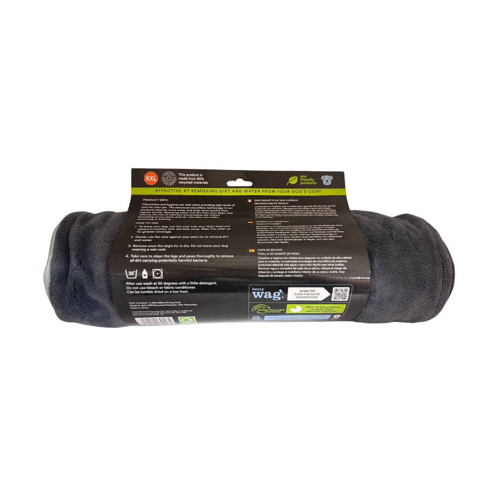 Henry Wag microvezel hondenbadjas - droogjas voor honden - Maat XXL