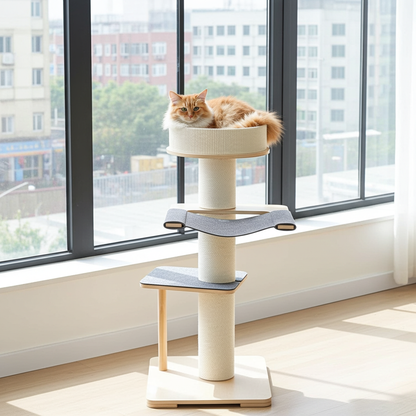 Honeypotcat Kattenboom - krabpaal met kattenmand