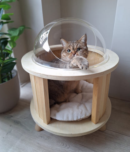 Kattenhuisje hout - Kattenmand - luxe kattenbed