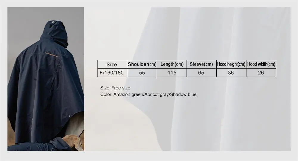 Poncho Regenjas - waterdicht- lichtgewicht - maat L