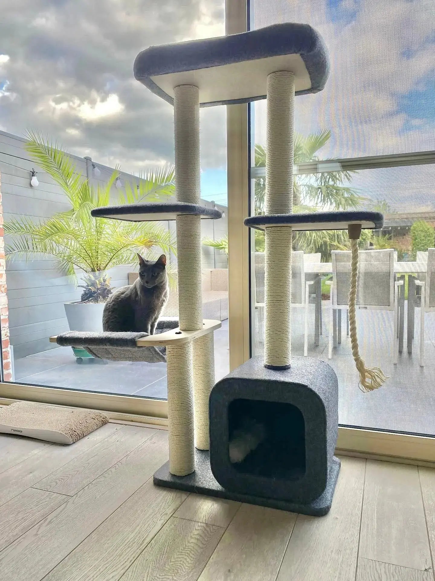 Katten krabpaal Candy - klimboom - grijs
