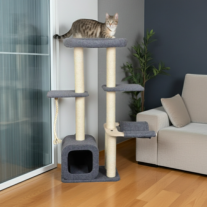 Katten krabpaal Candy - klimboom - grijs